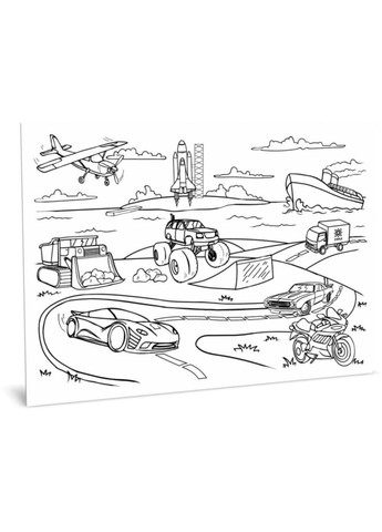 Коврик изучай-рисуй-стирай "Транспорт" ZIRKA 141239 А3 Зірка (369172132)