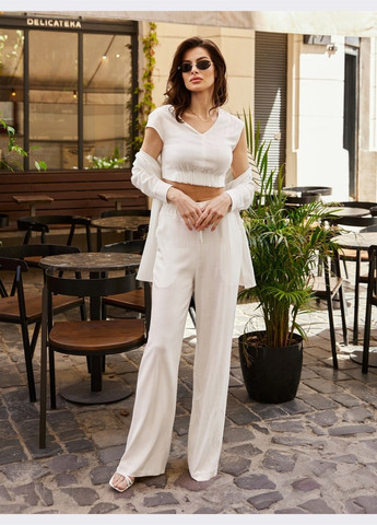 костюм-трійка білого кольору вільного крою Dressa (296261609)