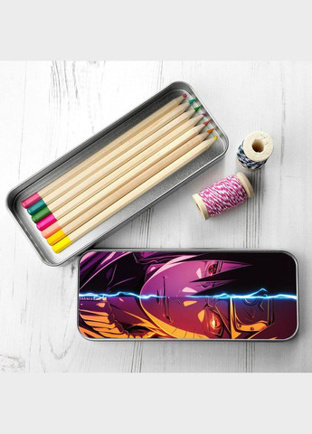 Органайзер для канцелярського приладдя металевий, кейс для дрібниць Наруто #019 7*18 см Silver No Brand (309157334)