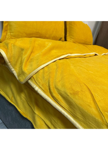 Велюровий набір постільної білизни євро розмір жовтий колір No Brand (367912392)