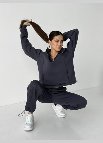 Спортивный костюм КОКЕТКА на флисе с затяжками () Графит V.Velika (316633084)