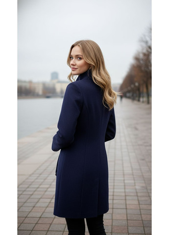 Темно-синє демісезонне Пальто Volange