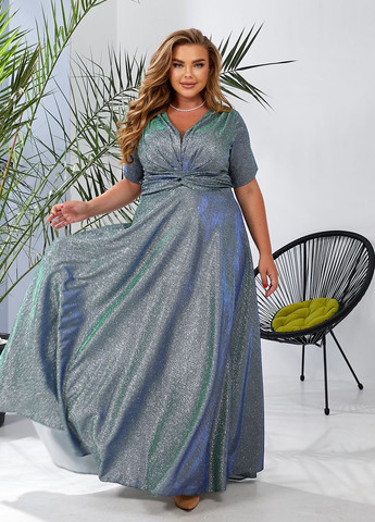 Зеленое праздничный, карнавальный, коктейльное, вечернее вечернее платье макси с глиттером блестящее ампир праздничное колокол, клеш, в стиле ампир No Brand однотонное