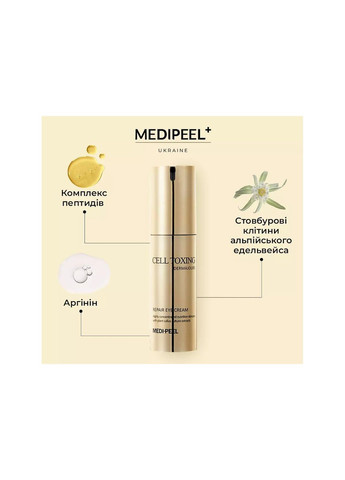 Антивіковий пептидний крем CELL TOXING DEMAJOUR REPAIR EYE CREAM для повік, 30 мл Medi Peel (259368336)