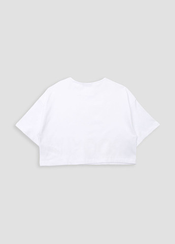 Белая летняя футболка с коротким рукавом для девочки цвет белый цб-00268912 Wanex