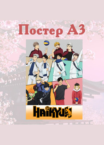 Постер плакат аніме Волейбол 42х29 см А3 (poster_0245) No Brand (327003596)