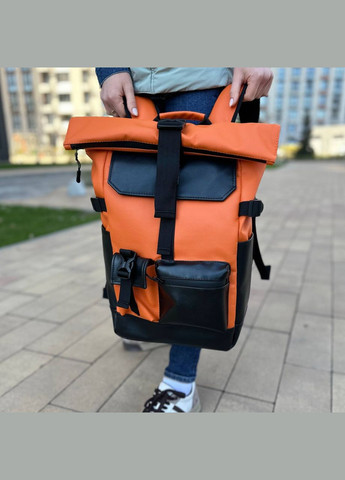 Помаранчевий рюкзак Роллтоп місткий повсякденний для подорожей Travel Roll 2.0 No Brand (290253830)