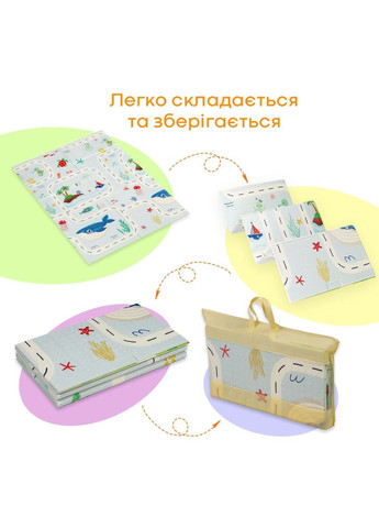 Дитячий складний термокилимок 117см х 177см х 8мм Океан-Зростомір (300) SW-00003030 Sticker Wall (370792888)