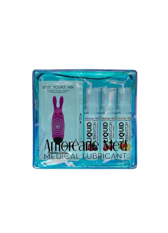 Набор из 3 вкусов стимулирующего лубриканта Amoreane Med (3х10 мл) и вибропули Pink Adrien Lastic (315015010)