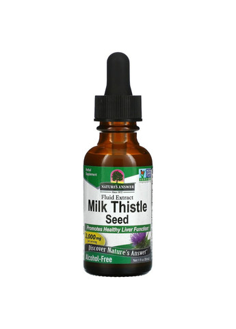 Жидкий экстракт семян расторопши 2000 мг Milk Thistle Seed для печени без спирта 30 мл Nature's Answer (290984168)