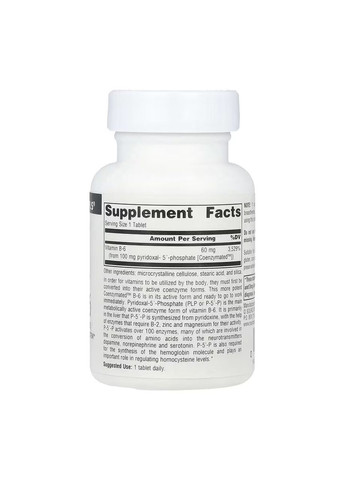 Coenzymated™ Vitamin B-6 100 mg - 60 tabs Source Naturals (369397533)