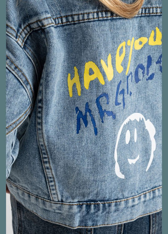 Пиджак детский для девочки джинсовый голубого цвета Let's Shop (290255335)