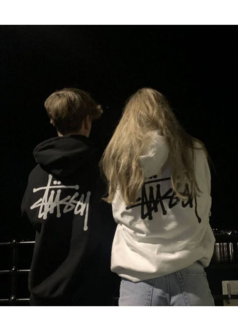 Жіночий стильний худі на флісі з принтом на спині, чорний No Brand (362490414)