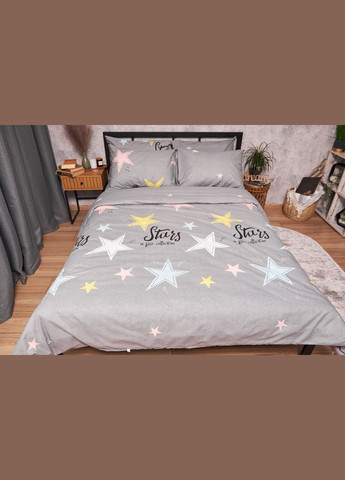 Комплект постельного белья Бязь Gold Люкс «Gray Stars» Детский 110х140 наволочки 2х40х60 (MS-830000101) Moon&Star graystars (293173223)