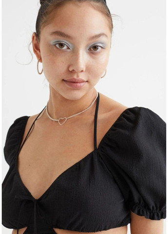 Черное повседневный женское платье с разрезами н&м (57064) xxs черное H&M