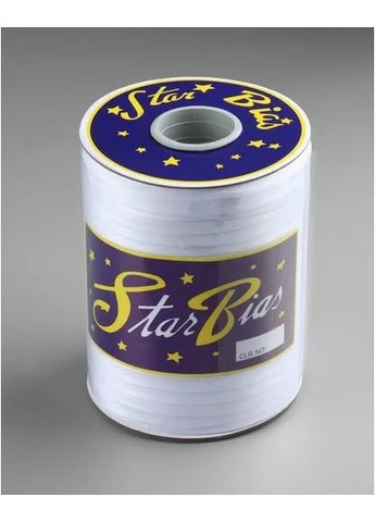 Біла атласна коса бейка-стрічка з атласу для шиття для обробки краю 15 мм 120 ярдів No Brand (356103747)