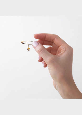 Золота дитяча булавка Бджілка з емаллю зак00144 Oniks (264022955)