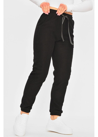Спортивные штаны женские на искусственном меху черного цвета Let's Shop (364485075)