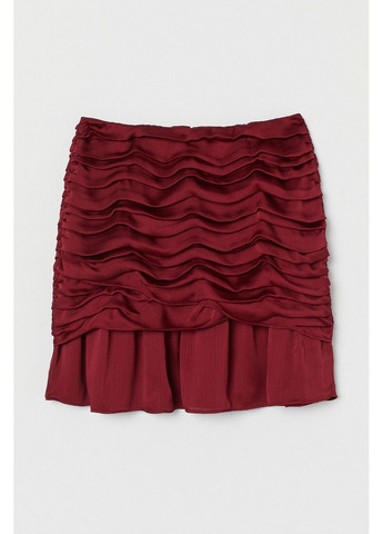 Бордовая однотонная юбка H&M