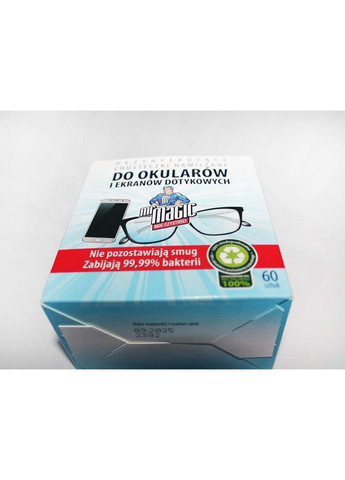 Салфетки для очков дезинфекционные и сенсорных экранов, Польша (60 шт.) Mr Magic (356518963)