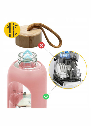 Пляшка для води спортивна 750 мл скляна Pink () 4FIZJO P-5905973404204 (315516364)