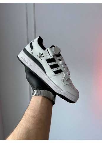 Кросівки жіночі і чоловічі Adidas Forum Low White Black | Адідас Форум низькі білі No Brand білі демісезони (362207190)