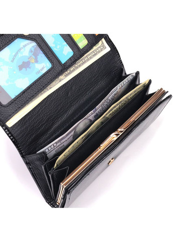Женский кошелек из натуральной кожи с визитницей и монетницей черный (sku_19403) No Brand (328218680)