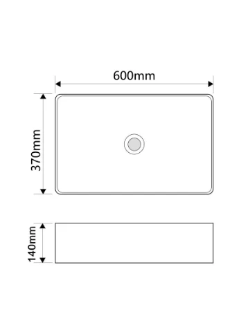 Уценка - Раковина накладная QUADRO-0209 600х370х140mm с переливом (MP6522-20260519161208) Mixxus (393574835)