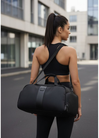 Дорожная универсальная сумка унисекс для спорта и путешествий водостойкая с плечевым черным ремнем. No Brand (369327964)