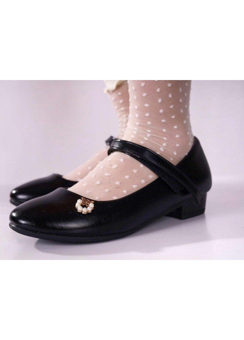 Черные туфли детские бусины черные Bessky