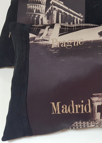 Комплект декоративных подушек 47х40см 1шт 44х39см 1шт 42х30см 1шт 38х30см 1шт черные и венге (п_0658) Firanka City (315034735)