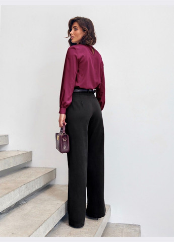 широкие брюки чёрного цвета на молнии Dressa (304610252)