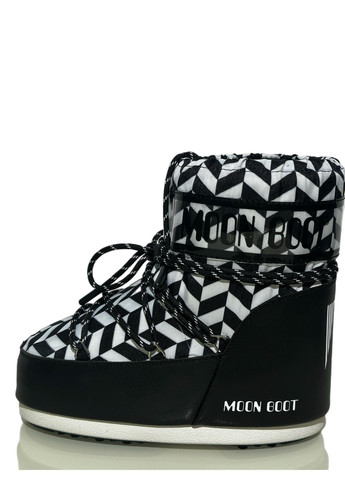 Зимние зимние сапоги черные мунбут moon boot mb icon low optical No Brand