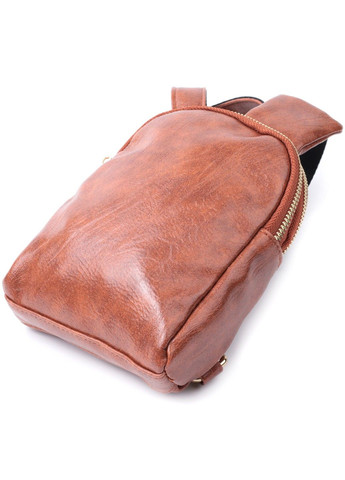 Компактная женская сумка через плечо на два отделения из экокожи 22783 Коричневый Vintage (303877320)