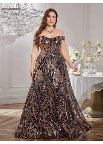 Золотой платье SHEIN с рисунком