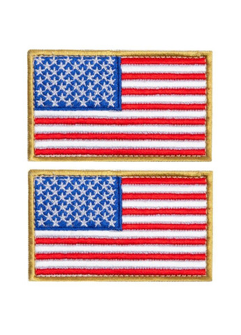 Набор шевронов 2 шт. на липучке Флаг США, вышитый патч нашивка 5х8 см IDEIA (275870188)