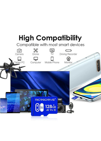 Micro SD карта 64GB Class 10 A2 (U3) – высокоскоростная флешка для смартфона, планшета, экшн-камеры Microdrive (365823007)