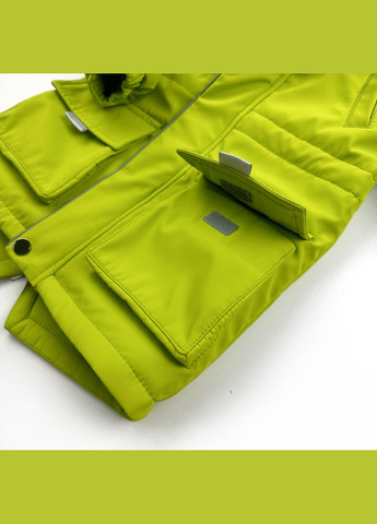 Салатовая демисезонная детская утепленная демисезонная парка для мальчика с капюшоном (514063) Marakas