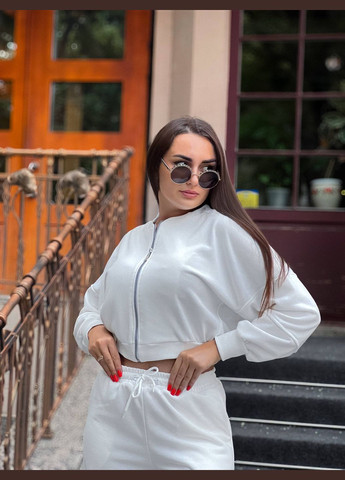 Спортивный молочный костюм 2-ка из качественной турецкой ткани, комфортный прогулочный стильный костюм на молнии No Brand 705 (299740911)