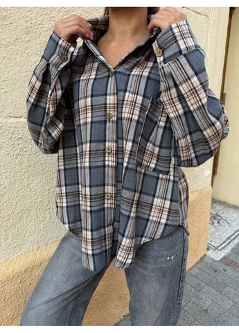 Голубой рубашка в клетку Vione с длинным рукавом