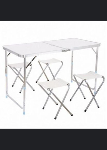 Складаний стіл для пікніка + 4 стільці Білий No Brand (294721482)
