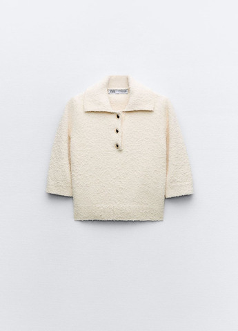 Молочный летний свитер Zara