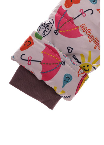 Розовый зимний комбинезон на синтепоне для девочки с принтом радуги евро ноль малиновый 86 см (28667) BABYKROHA