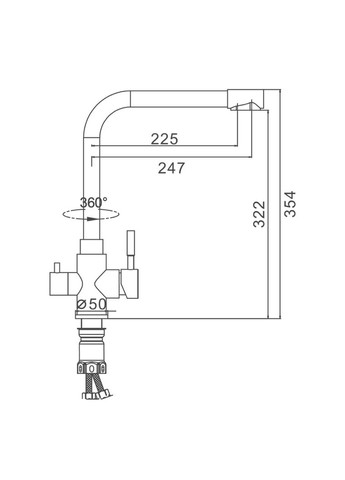Змішувач для кухні на дві води F43899-1, сатин Frap (371644813)