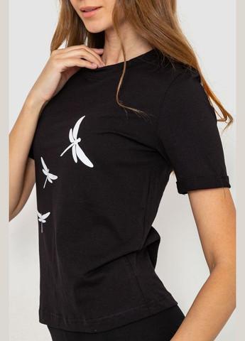 Черная футболка женская с принтом Ager 241R120