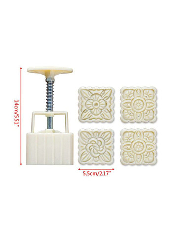 Пресформа квадратна для місячних пряників, печива, сирників квіти No4 (4 штуки) No Brand 5318 (325452698)