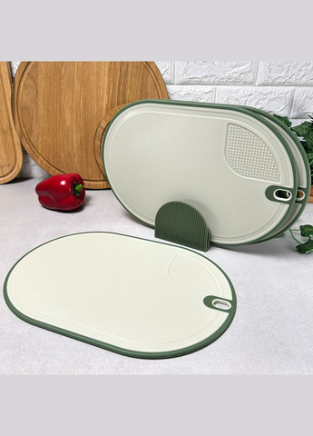 Набор Зелёных разделочных кухонных досок 3 шт на подставке No Brand (304546889)