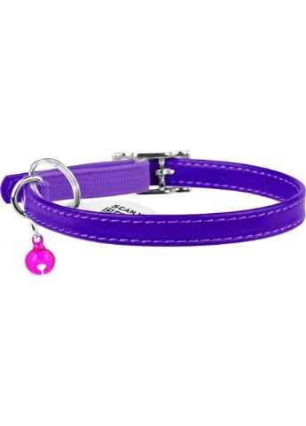 Нашийник WAUDOG Glamour з QR паспортом Д 22-30 см фіолетовий (276975168)