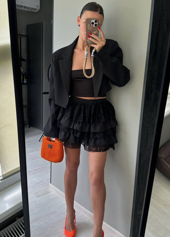 Вишукана повсякденна міні спідниця-шорти з воланами та мереживом Tik-Tak (362539627)