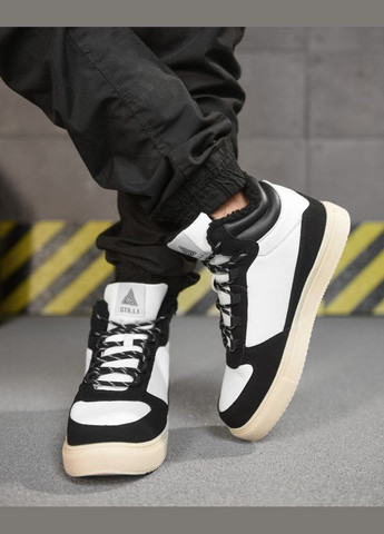 Черно-белые зимние мужские зимние кроссовки noka gore-tex черные с серым No Brand